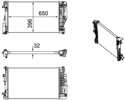 BEHR MAHLE CR 1173 000S Motor Su Radyatoru Viano W639 03> Vito W639 03> GM 6395010701, GM 6395011201, GM A6395010701, GM A6395011201, GM 67174, GM 8MK376756134, GM 8MK376756131, GM 1063114