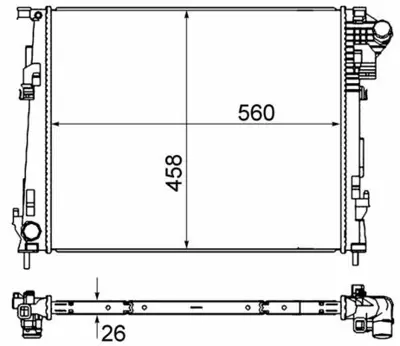 BEHR MAHLE CR 1237 000S Su Radyatörü GM 93854164, GM 4416948, GM 2140000Q0C, GM 8200411166, GM 63122, GM 8MK376759001, GM 1213074, GM 2140000QOC