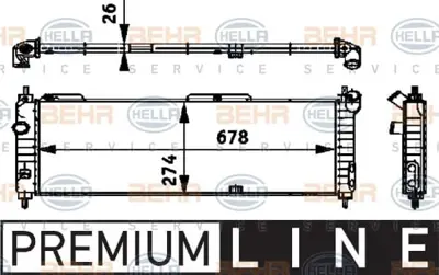 BEHR MAHLE CR 357 000S 8mk376713-594 Radyatör Corsa B-Tıgra 1.2-1.4 16v-1.6 16v Ac Klimasız Otom 680x275x27 GM 1300152, GM 1300153, GM 52459322, GM 52459323