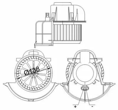 BEHR MAHLE AB 113 000S Interior Bloweraudı Q7 / Porsche GM 7L0820021D, GM 7L0820021Q, GM 95557234201