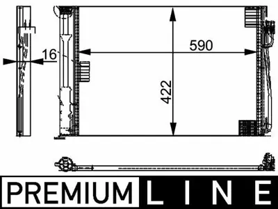 BEHR MAHLE AC 344 000P A-C Condenserbmw 5 (E60-61) - 6 - 7 GM 9122825