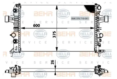 BEHR MAHLE CR 574 000P 8mk376719-061 Radyatör Astra G 1.6 Z16xep Ac Mek 600x375x26 GM 93179909