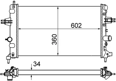 BEHR MAHLE CR 574 000S Motor Su Radyatoru Manuel Astra G 04> Z16xep GM 93179909, GM 1300270, GM 73179909, GM 1073138, GM 8MK376719061, GM 8MK376719064, GM 630704