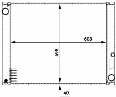 BEHR MAHLE CR 777 000P 8mk376729-511 Radyatör Landrover Rangerover Iıı 3.0 D 4x4 02-12 608x498x40 GM PCC000840, GM 8MK376745041, GM 64325, GM 8MK376729511