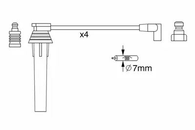 BOSCH 0986357270 Bujı Kablosu GM 5083893AC, GM 4883233AB, GM 4773841