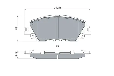 BOSCH 0986424899 Fren Balatası On Toyota Camry 2.0  Camry 2.5  Camry 2.5 D-4s  Camry 3.5 D-4s  Camry Hybrid GM 0446533480, GM 0446533480, GM 0446533480