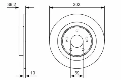 BOSCH 0986479B04 Fren Dıskı Arka 1609901080, 4615A125, 4615A168