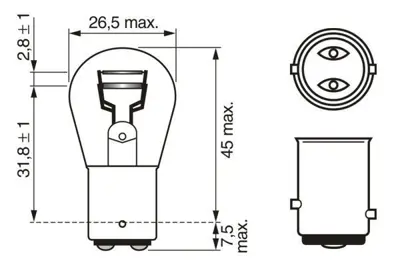 BOSCH 1987301016 Ampül GM 12V 21 5 W P21 5W