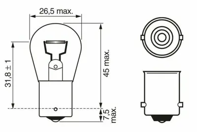 BOSCH 1987301017 Ampül GM 12V, GM 21W, GM P21W, GM PURE, GM LIGHT