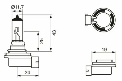 BOSCH 1987302806 1987302084 Ampul Eco 12v H11 55w Pgj19-2 Tek Tellı Far Ve Sıs (10 Ad) 12V, 55W, H11, 1987302806, 1987302806