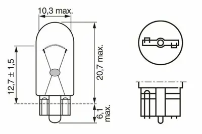 BOSCH 1987302820 Ampul T10 Turuncu 12v W5w Buyuk Dıpsız Eco 10 Ad 12V-5W-WY5W