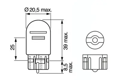 BOSCH 1987302823 1987302252 Gunduz Farı Ampul Eco 12v 1016 Stop Dipsiz Çift Flama W21-5w W3x16q (10 Ad) 13278000, 2098583