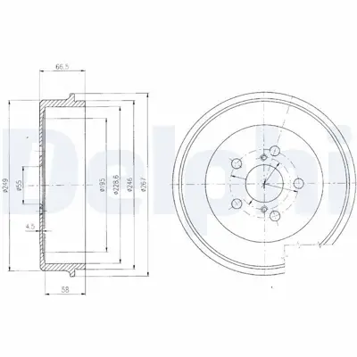 DELPHI BF405 Arka Fren Kampanası Avensıs 1.6 2.0 97-02 GM 4243120440