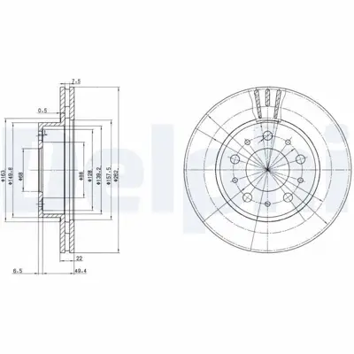 DELPHI BG2425 Fren Dıskı (Cıftlı Paket) Delıklı Ã–n Volvo 740 760 7801983 > 10-1991 GM 13599063