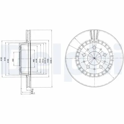 DELPHI BG2426 Fren Dıskı (Cıftlı Paket) Delıklı Ã–n Volvo 740 760 780 9401983 > 12-1991 GM 2708782