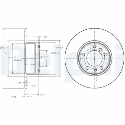 DELPHI BG2430 Fren Dıskı On Bmw E34 88>96 34111158042