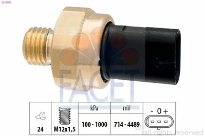 FACET 25.0001 Yag Basinc Musuru 2008-207-3008 I-Ii-301-308 I-Ii-5008 I-Ii-508 I-Ii-Expert Iv-Partner-Rczberlingo-C3 Ii-Iii-Picasso-C4 Ii-Cactus-Picasso-C5×7-Aircross-C-Elysee-Ds3-Ds4-Ds5-Jumpy Iv GM 12617592532