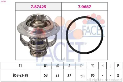 FACET 7.8742 Termostat 95° A3 A4 A5 Tt Q5 Golf Vı Leon Jetta Passat GM 6J121113