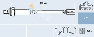 FAE 77357 Oksıjen Sensor (Ota4n E5f1) Volvo S40 1.6 1.8 2.0 99 04 V40 1.6 1.8 2.0 99 04 (343mm) GM 30630130, GM 306301300