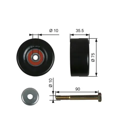 GATES T36357 Klima Gergi Kasnağı GM 11925JA11A