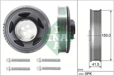 INA 544 0129 20 Krank Kasnağı Bmw F20 F21 114d 116d 18- 216d Mını Clubman F54 Cooper D One D 15-18 11238584913, 8584913