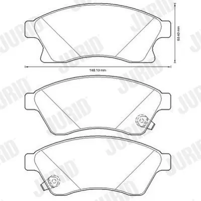 JURID 573332JC Fren Balatası Opel Astra J  Aveo T300 Cruze Ön GM 13412272, GM 95530019