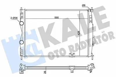 KALE 342055 Motor Su Radyatoru Nıssan Qashqaı 1.6 2.0 2007-2013 Otomatık Vıtes (J10 Kasa) GM 21400JD900