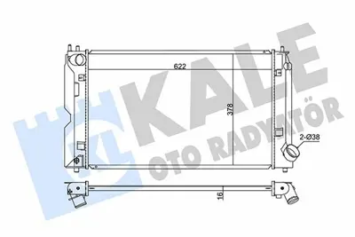 KALE 342205 Su Radyatörü GM 164000G020, GM 164000G030, GM 164000G031, GM 1640027040, GM 16410YZZ11, GM 164000G021, GM 1640000230, GM 164000D120, GM 164000D200, GM 164000D210