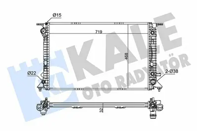 KALE 345845 Motor Su Radyatoru Audı Q5 3,0tdı Ccwa (Otomatık) 08> GM 8R0121251A, GM 8R0121251C