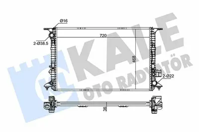 KALE 345855 Motor Su Radyatoru Audı A8 2,0 2,5 3,0tfsı 3,0tdıq (Otomatık) 10> GM 4H0121251C, GM 60327, GM 8MK376750314, GM 8MK376750311