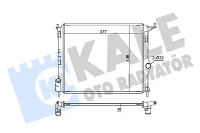 KALE 346010 Radyatör 346010 Logan Sander O-Iı 1.2 1.4 1.6 08-> (Brazıng) GM 8200735038, GM 1093116, GM 8200738038, GM 214104453R, GM 8660003459, GM 8MK376787351, GM 637609, GM 214104AA0A