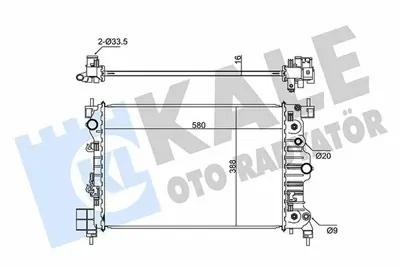 KALE 346080 Motor Su Radyatoru Mokka1.6ı - Aveo - Trax 13 > Otomatık (580x398x16) GM 95460096, GM 95316029, GM 61715