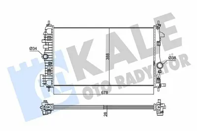 KALE 346180 Motor Radyatoru Malibu Insignia Saab 9 5 GM 1300291, GM 13241725, GM 630716, GM RA0201130, GM 8MK376754351, GM 1073130