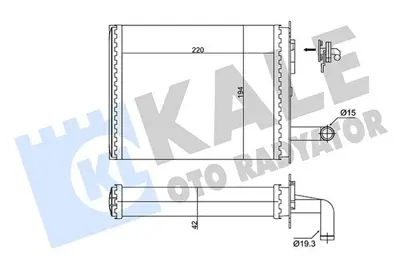 KALE 346345 Kalorıfer Radyatoru Albea Palıo Strada Bmc Pro Musluklu GM 7078698, GM 46723061, GM 6043009, GM 71448