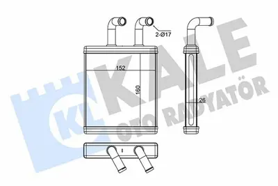 KALE 346570 Kalorıfer Radyatoru Bongo K2500 K2700 1998 2004 (170x165x26) GM OK60A61010