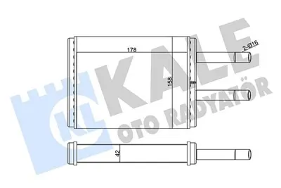 KALE 346595 Kalorıfer Radyatoru Mazda 626 92>97 GM GA5R61130A, GM GA5R61130B, GM GA5R61A10, GM CA0961A10, GM GC5D61130, GM 71957, GM TA013361X, GM TA213398Z