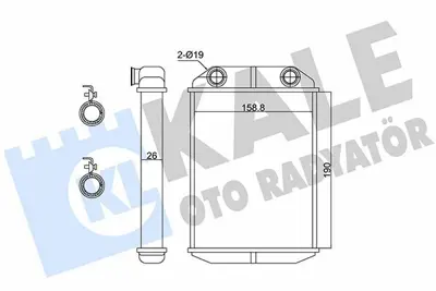 KALE 346825 Kalorifer Radyatörü 346825 Dokker Lodgy 1.2 1.5dcı 1.6 (Brazıng) GM 271154491R, GM 76514