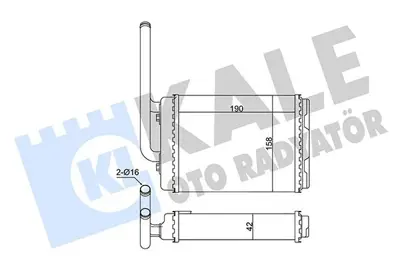 KALE 347090 Kalorifer Radyatörü 347090 Twıngo I 1.2 (93-) GM 7701036909, GM 7701208110, GM 7701027040, GM 7701027078, GM 7702163518, GM 7701053868, GM 6093007, GM 8FH351313321, GM 223M59, GM 73348