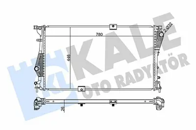 KALE 347250 Su Radyatörü GM 214109682R, GM 93865588, GM 4406359, GM 2140000Q2G, GM 440635993865588, GM 63124, GM 21410BB50A, GM RA2173