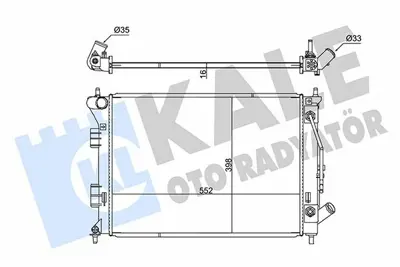 KALE 347795 Motor Su Radyator Hyundai I30 1.6 Benzinli Otomatik 2012-> Kia Ceed 1.6 Benzinli Otomatik 2012-> GM 25310A6150