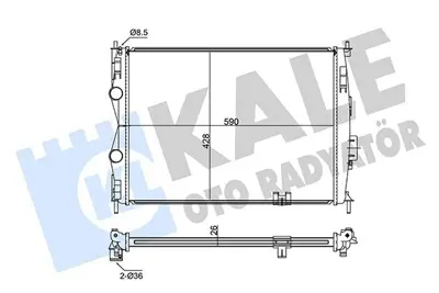 KALE 348045 Su Radyatoru Nıssan Qashqaı 1.6 Dcı 16v 11> Mt (Al - Pl - Brz) 26 Mm GM 21410JD21B, GM 21400JD20B, GM 21400JD00B, GM 21410JD00B, GM 21410JD01B, GM 67368, GM 21410JD00E, GM 21400JD00E, GM 21400JD00C, GM 21400JD000