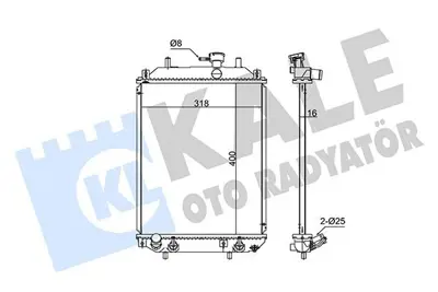 KALE 348185 Motor Radyatoru Daıhatsu Cuore 1.0ı 03 398x328x26