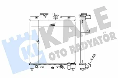 KALE 348445 Motor Su Radyatoru Honda Cıvıc 1992-2000 Hr V 1992-2000 Otomatık Vıtes (350×348×26) GM PCC108352