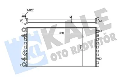 KALE 348500 Motor Su Radyatoru (648x378x34) New Beetle 1,4-1,6-1,8-1,9-2,0-1,9tdı 99>10 GM 1C0121253A, GM 1C0121253C