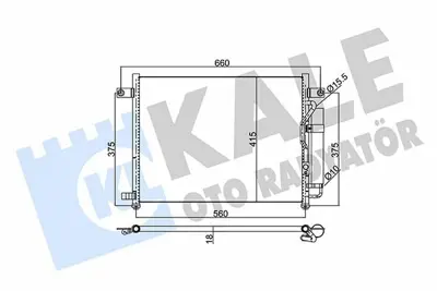 KALE 350550 Klima Radyatoru (Kondenser) Aveo Daewoo Kalos 1,2 - 1,4 02> T200 (542x414x17) Kurutucu Ile GM 96539632