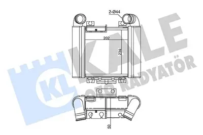 KALE 350760 Intercooler Kıa Bongo 3 K2500 2004-> GM 2819042760, GM 2819042624, GM KI13004DB