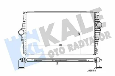 KALE 350840 Turbo Radyatoru Intercooler Volvo Xc90 I (275) D3 - D5 12> GM 30741579, GM 30748808, GM 31274553, GM 8627375, GM 7113032, GM 8ML376988534, GM 831M15A, GM 96601