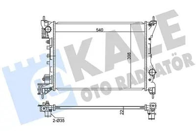 KALE 351280 Motor Su Radyatoru  Fıat Doblo 1.4 10> Combo 1.4 10> Alfa Romeo Mıto 1.4 10> Ac-Nac GM 50522910, GM 1300330, GM 50512102