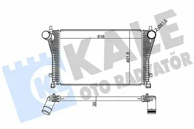 KALE 352405 Turbo Radyatoru Intercooler Golf Vii 13> Passat 15> Tiguan 16> Touran 15> Audi A3 12> Tt 14> Leon 13> Kodiaq 16> GM 5QM145803E