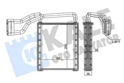 KALE 353835 Kalorifer Radyatoru Arka Yeni Kasa Transit 14>17 Custom 14>17 GM BK2118B539CB